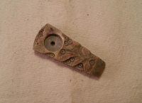 Fossiele steen pijp Small carved