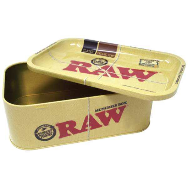 Metal Box with Rolling Tray - RAW Munchies Box - 27,5 x 17,5 x 9cm