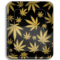 Metal Rolling Tray - Gold Leaves - 34 x 28cm